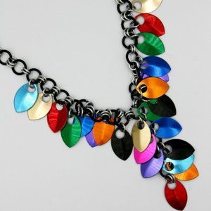 Handmade Multicolor Leaves Necklace